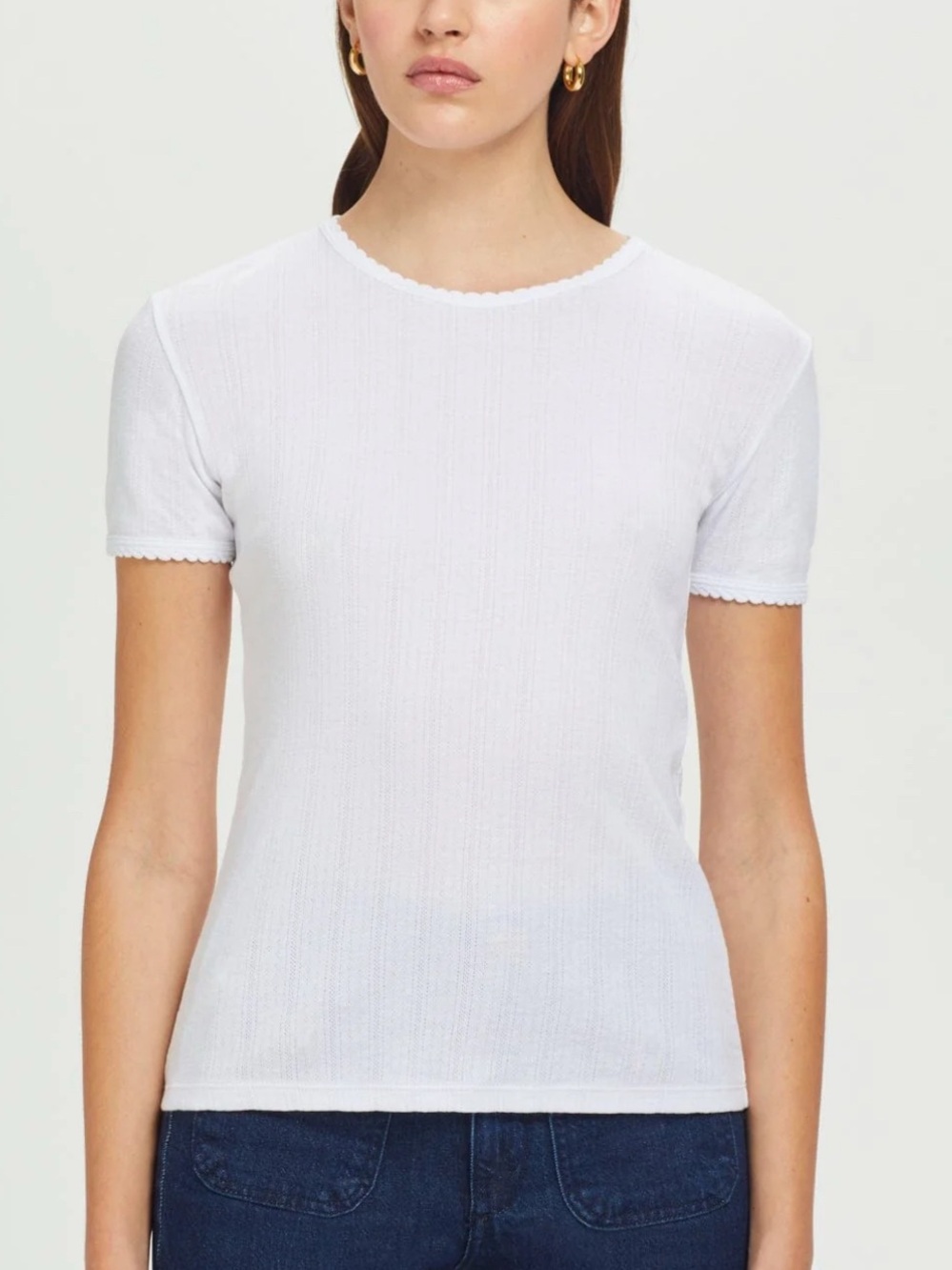 Goldie Classic White Ribbed Short-Sleeve Top - Women's - Picture 2 of 11